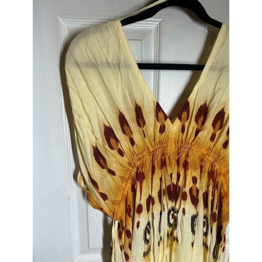 NWT Agua Bendita Lyra leva ivory one size dress rayon cream orange - Picture 6 of 13